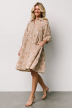 Dakota Babydoll Dress | Taupe Print